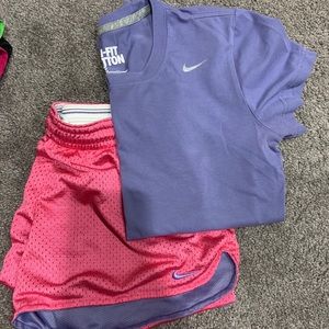 Nike running shorts and shirt